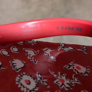 Coach Red Floral Abbigail Flip flops EUC